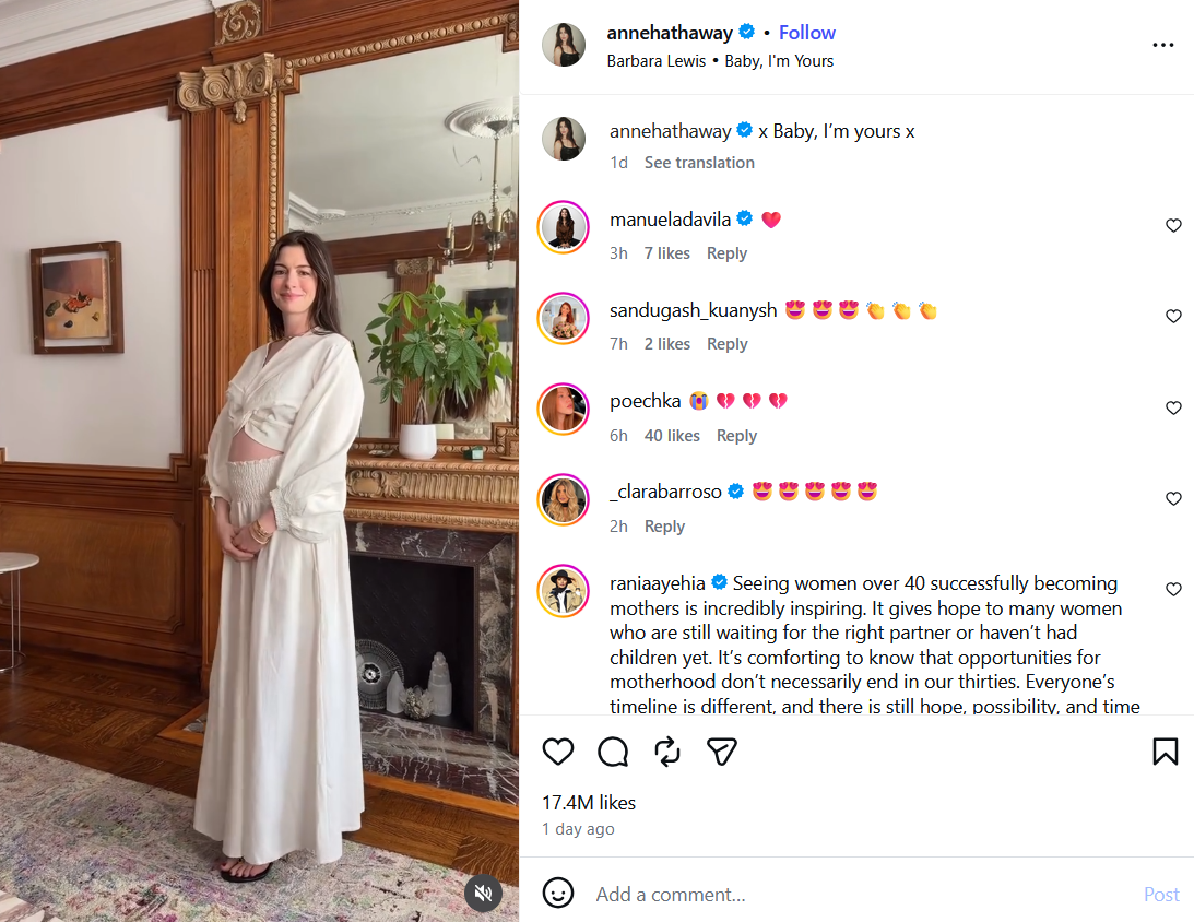 Anne Hathway Pregnancy Instagram